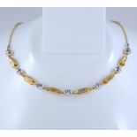 18 K / 750 Hallmarked Yellow and White Gold Chain Necklace