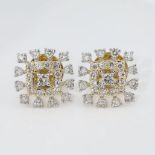 IGI Certified 18 K / 750 Yellow Gold Diamond Earrings