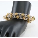 IGI Certified 14 K / 585 Yellow Gold Designer Diamond Bangle Pair