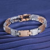 18 K / 750 White Gold and Rose Gold Men's Diamond Bracelet