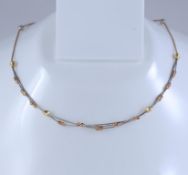 18 K / 750 Hallmarked Rose and White Gold Chain Necklace