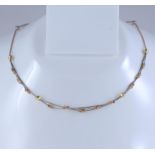 18 K / 750 Hallmarked Rose and White Gold Chain Necklace