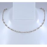 18 K / 750 Hallmarked Rose and White Gold Chain Necklace