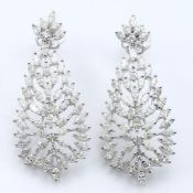 IGI certified 14 K / 585 White Gold Designer Diamond Earrings