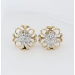 IGI Certified 18 K / 750 Yellow Gold Diamond Earrings