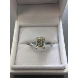 2ct emerald cut Diamond vs1 clarity fancy colour,GIA certification 1258150843,Platinum setting 3.