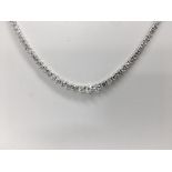 6.75ct diamond necklace ,168 diamonds h colour si grade set in 18ct white gold ,13.4gms ,17Ó uk