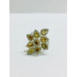 18ct white gold fancy yellow diamond cocktail ring,7 fancy yellow diamonds 1.92ct vs grades ,187