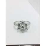 3.50ct diamond 7 stone ,diamonds are natural h colour vs clarity enhanced,4.5gms 18ct white gold