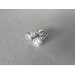 0.80ct diamond drop earrings each set with 2 graduated brilliant cut diamonds, I/J colour, si2