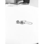 1.00ct diamond drop style solitaire earrings each set with a brilliant cut diamond, I/J colour, i1