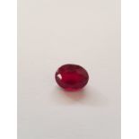 Oval Facet Top Blood Red Natural Ruby