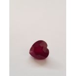 Natural Ruby Heart Facet Top Blood Red