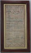 Needlework Band Sampler dated 1741 by Elizabeth Buckingam