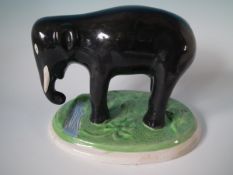 Staffordshire Pottery black elephant figure