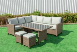 Rutland 8 Seater Dining Set in a Brown Mix Description The perfect set to transform your garden into