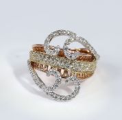 IGI Certified 18 K / 750 Rose Gold Designer Diamond Ring