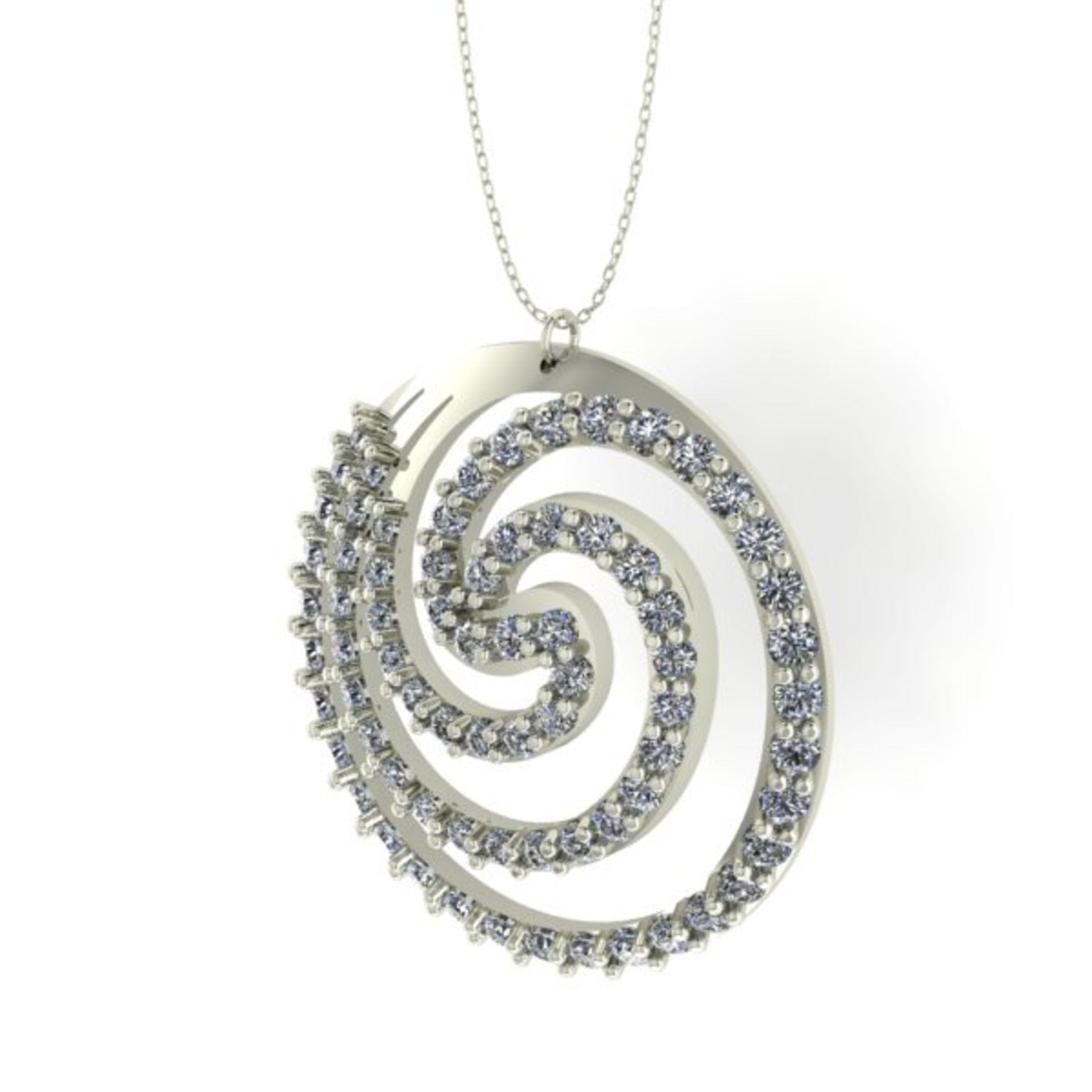 14 K / 585 White Gold Diamond Pendant Necklace - Image 2 of 3