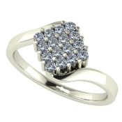 14 K / 585 White Gold Diamond Ring