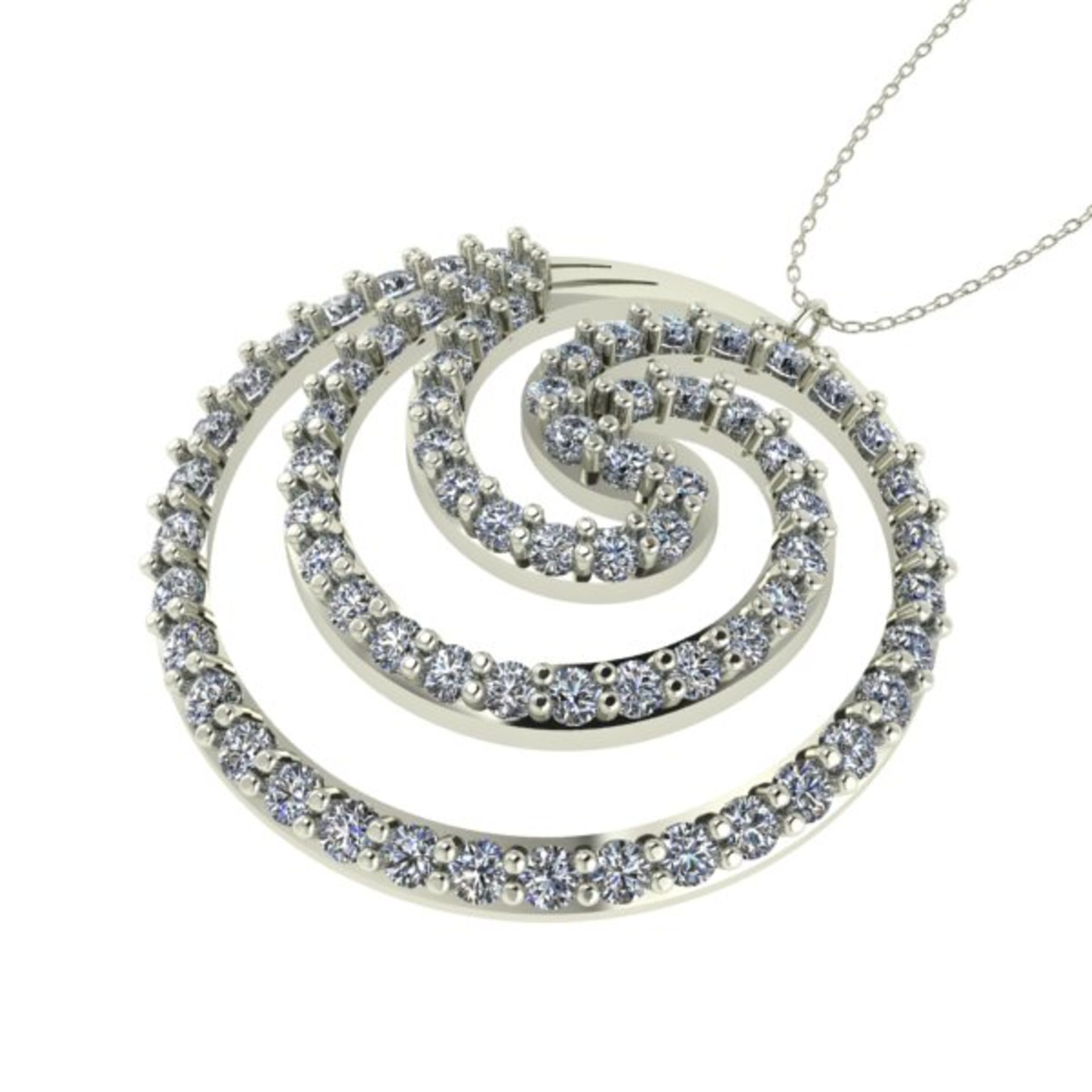 14 K / 585 White Gold Diamond Pendant Necklace - Image 3 of 3