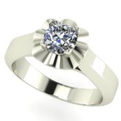 14 K / 585 White Gold Diamond Ring