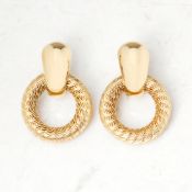 Tiffany & Co. 18k Yellow Gold Woven Hoop Ear Clips