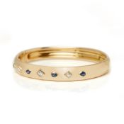 Cartier 18k Yellow Gold Sapphire & Diamond Cuff Bracelet