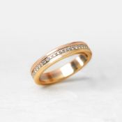 Cartier 18k Yellow, White & Rose Gold Diamond Eternity Ring