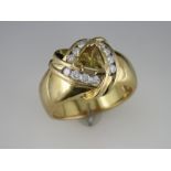 A Stunning Gentleman`s Yellow Sapphire and Diamond Ring