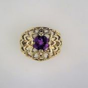 A "Fully Restored" Bombe Style Amethyst Ring