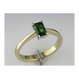 An Unused Chrome Diopside Solitaire Ring