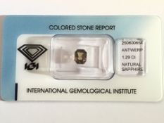 1.29ct Natural Unheated Colour Change Sapphire with IGI Certificate