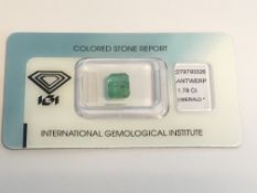 1.78ct Natural Emerald with IGI Certificate