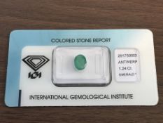 1.24ct Natural Emerald with IGI Certificate