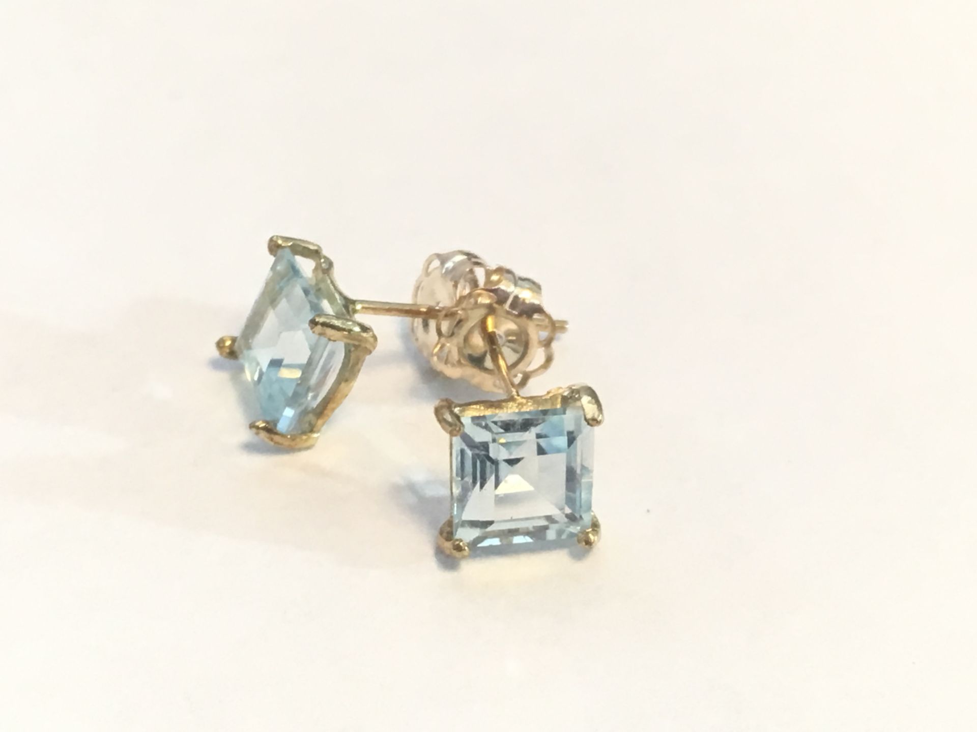 10k Gold, Blue Topaz Earrings - Image 2 of 2