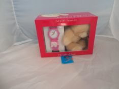 5 X Forever Friends Watch And Teddy Bear In A Gift Box
