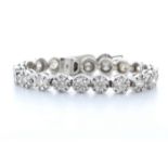 18ct White Gold Illusion Set Diamond Bracelet 12.50