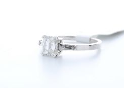 18ct White Gold Single Stone Asscher Cut Diamond Ring 1.33