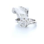 18ct White Gold Three Stone Claw Set Diamond Ring 1.00