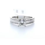 18ct White Gold Princess Cut Diamond Ring 1.55