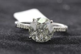 18ct White Gold Single Stone With Stone Set Shoulders Diamond Ring (2.71) 2.88