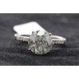 18ct White Gold Single Stone With Stone Set Shoulders Diamond Ring (2.71) 2.88