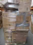 (R61) PALLET TO CONTAIN 16 ITEMS OF VARIOUS BATHROOM STOCK TO INCLUDE: BASINS CABINET, TOILET PAN,