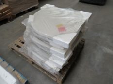 (C33) Pallet To Contain 7 X Brand New 900X800Mm Quadrant Lightweight Stone Resin Shower Trays.