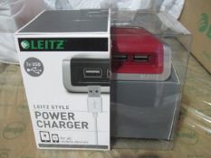 Brand new Leitz Power Charger 3 in 1 USB unit rrp £17.99 .for all mobile devices heavy weight high