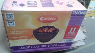 1. x Pallet of 16pcs -Brand new GARDECO BRASILIA clay firepit granite effect - rrp £99.99 - There