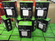100pcs x brand new Bitmore seflie light attahcment includes USB lead and batteries - different modes
