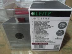 Brand new Leitz Power Charger 3 in 1 USB unit rrp £17.99 .for all mobile devices heavy weight high