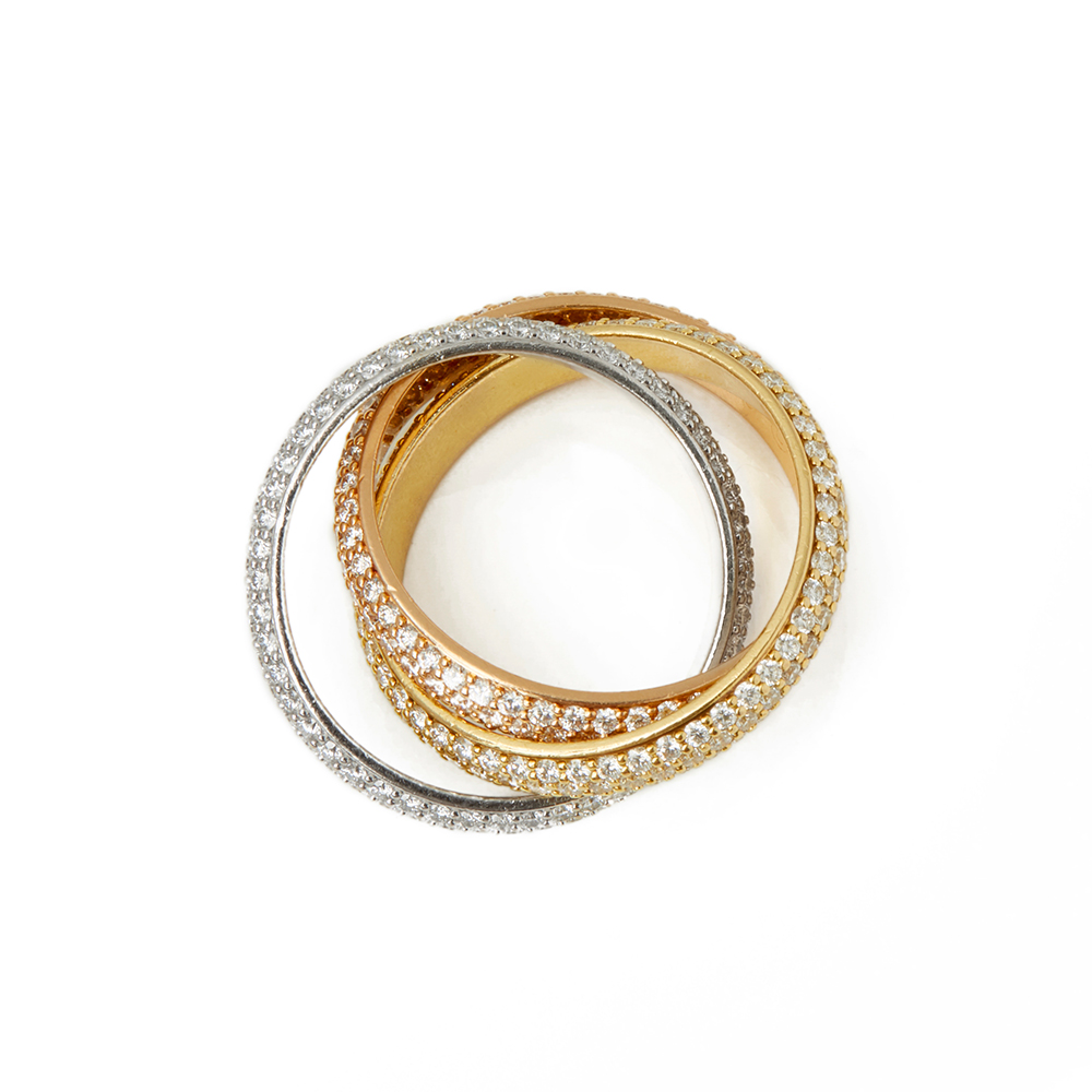 Cartier 18k Gold Diamond Classic Trinity Ring - Image 5 of 10