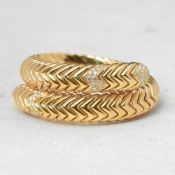 Bulgari 18k Yellow Gold 2.00ct Diamond Serpenti Bracelet